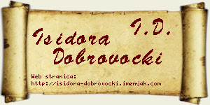 Isidora Dobrovocki vizit kartica